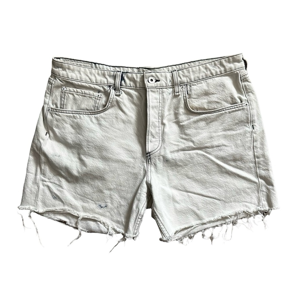 rag & bone Blue Jean Shorts Distressed Style Acid-Wash Size 32 Women’s